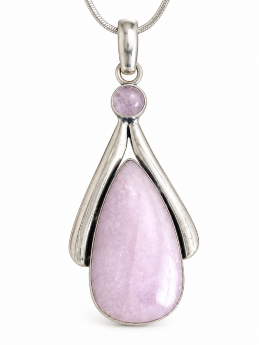 Silver Plated Kunzite Necklace
